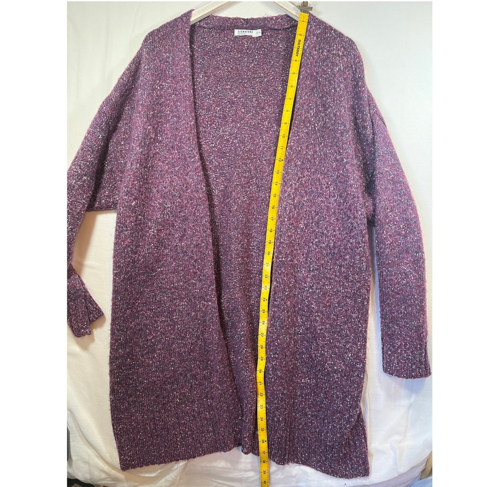 Signature Reitmans Womens XXL Purple Marled Knit Open Front Longline Cardigan - Picture 5 of 5